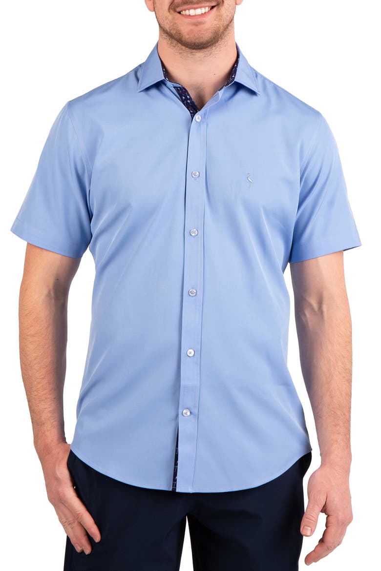 Solid Performance Short Sleeve Shirt, Main, color, LIGHT BLUE
