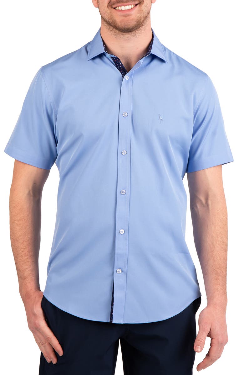 TailorByrd Solid Performance Short Sleeve Shirt, Main, color, Light Blue
