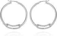 Vince Camuto Pavé Crystal Link Hoop Earrings