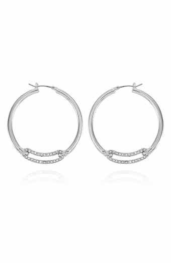 Vince Camuto Pavé Crystal Link Hoop Earrings