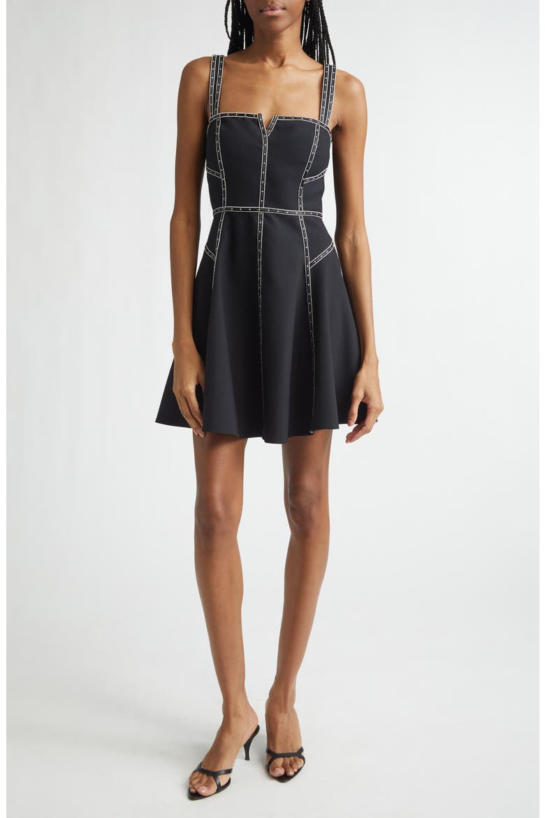 Jelena Sleeveless Fit & Flare Dress, Main, color, BLACK/ IVORY