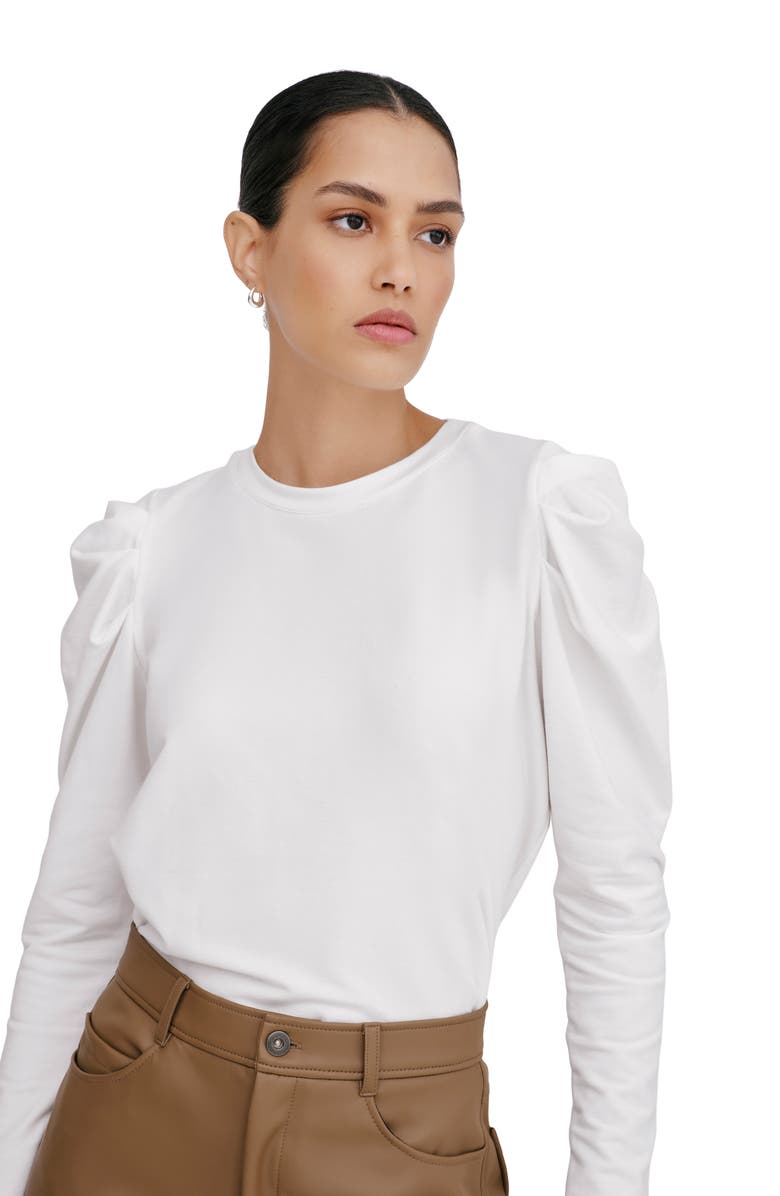 Marcella Lya Puff Sleeve Sweatshirt, Alternate, color, Cream
