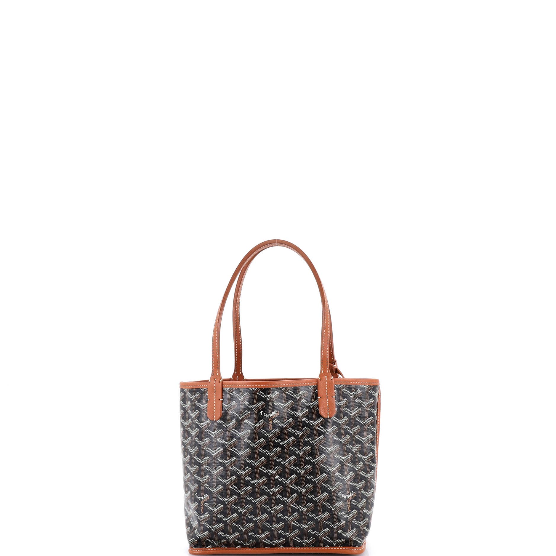 Pre-Owned Goyard Anjou Reversible Tote Coated Canvas Mini, Alternate, color, Black