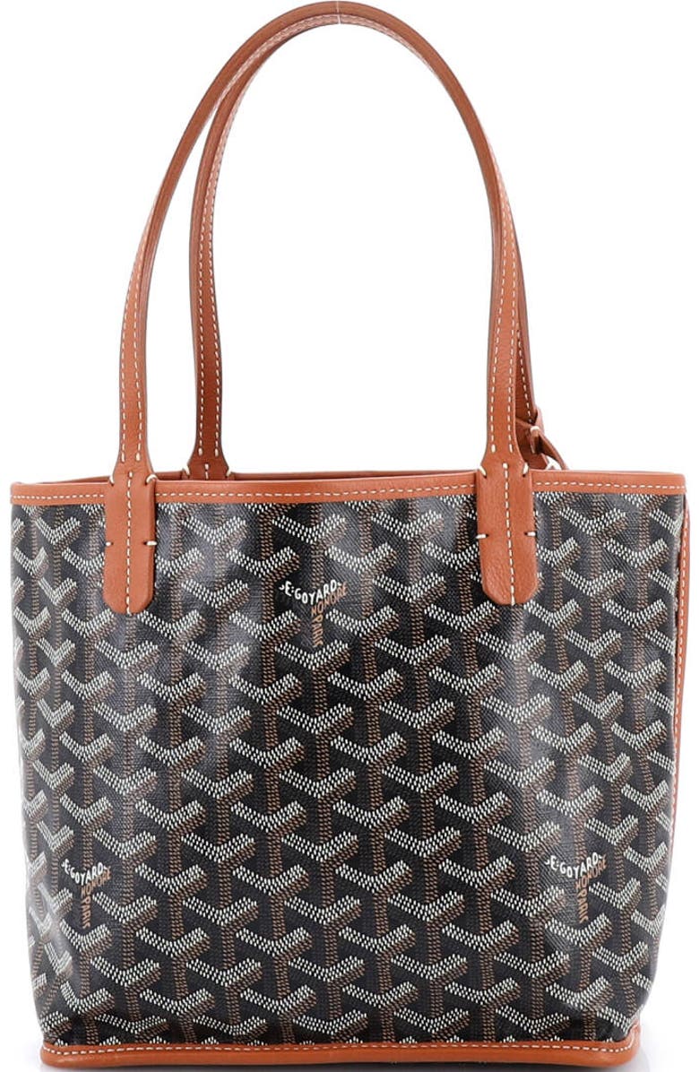 Pre-Owned Goyard Anjou Reversible Tote Coated Canvas Mini, Alternate, color, Black