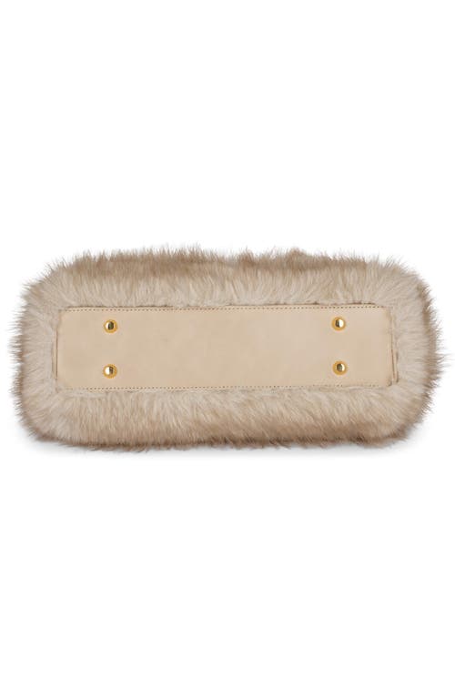 Jeffrey Campbell Gabor Faux Fur Satchel Handbag In Neutral