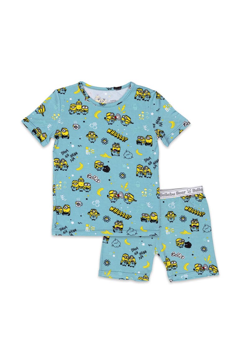 Minions Banana Kids 2-Piece Short Sleeve & Shorts Pajama Set, Main, color, Minions Banana