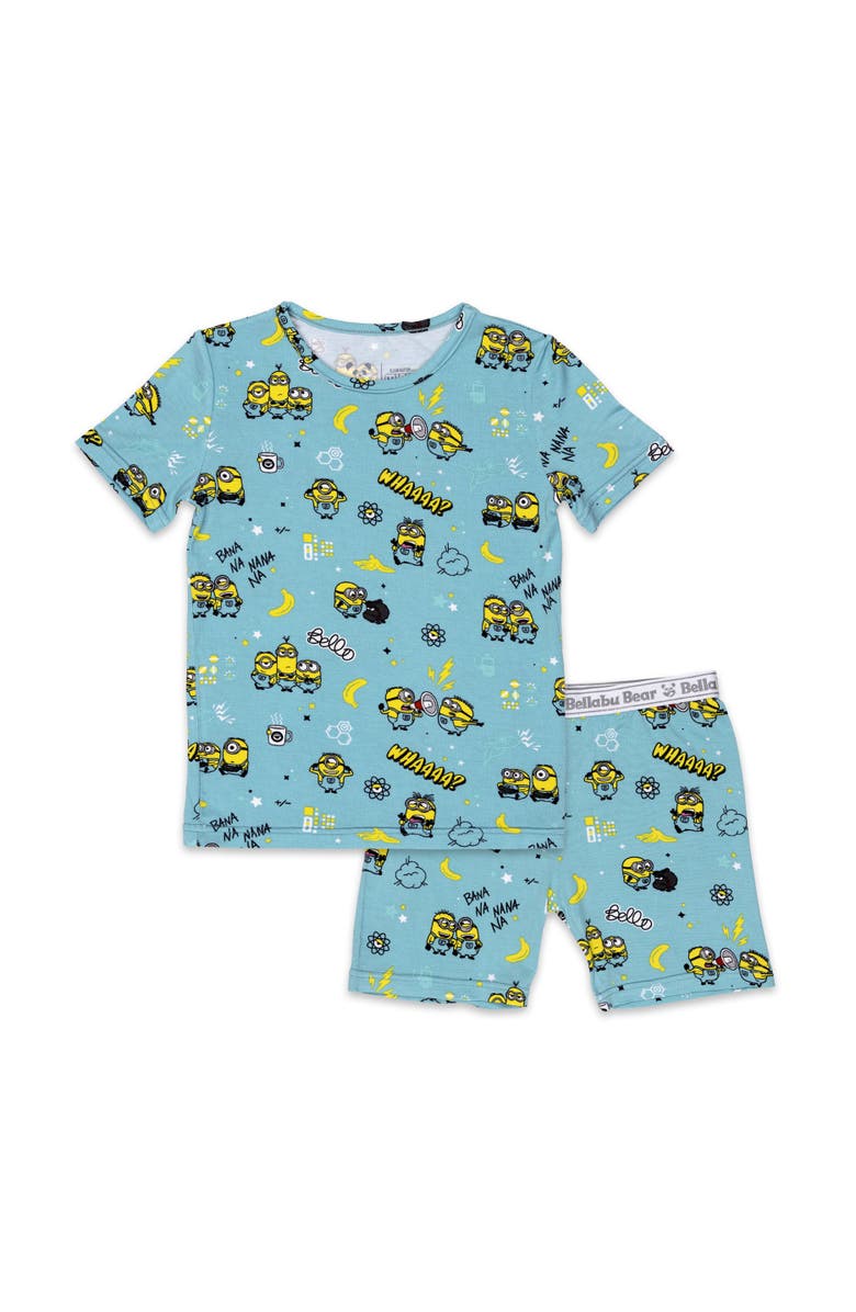 Bellabu Bear Minions Banana Kids 2-Piece Short Sleeve & Shorts Pajama Set, Main, color, 