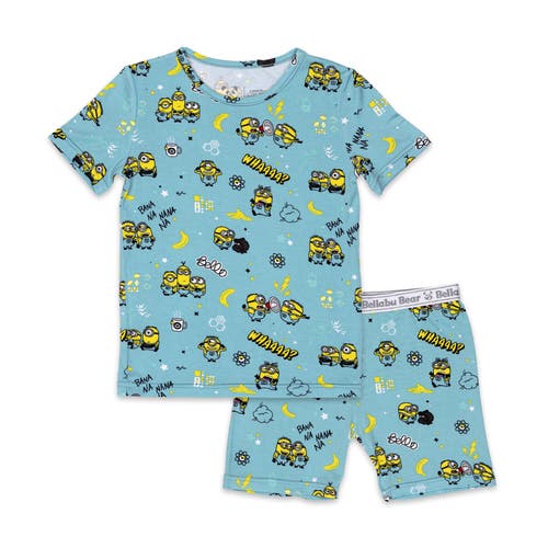 Bellabu Bear Minions Banana Kids 2-piece Short Sleeve & Shorts Pajama Set In Minions Banana