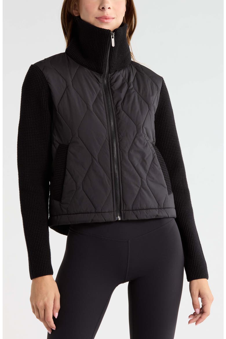 Cascade Quilted Hybrid Jacket, Main, color, BLACK