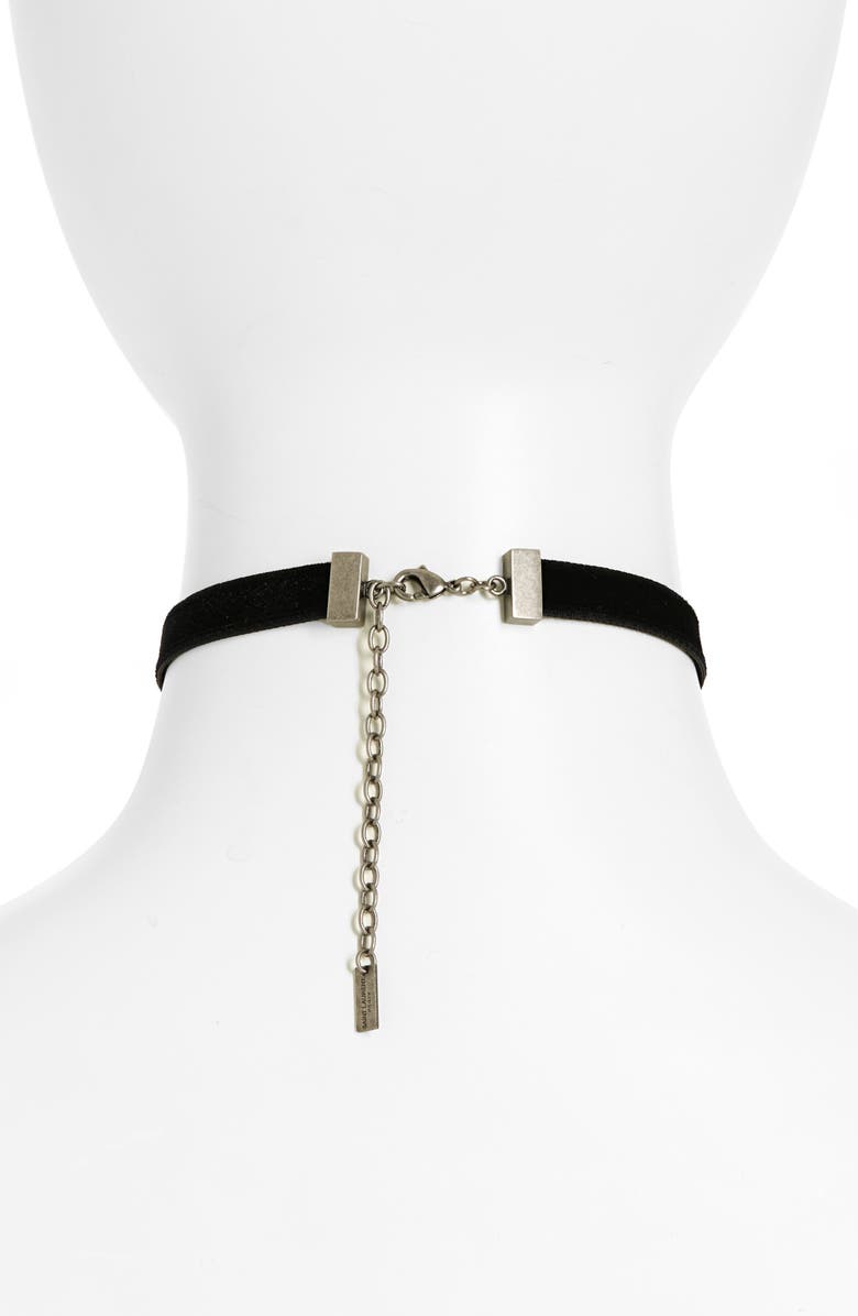 Saint Laurent Oversize Heart Pendant Choker Necklace, Alternate, color, 