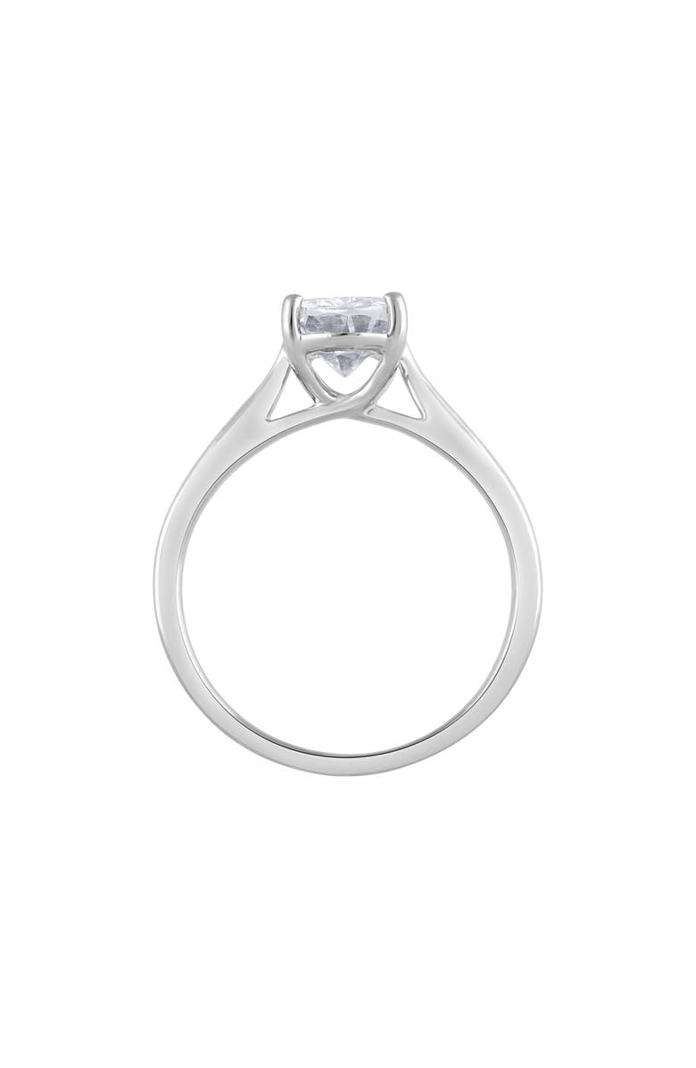 Badgley Mischka Collection 14K White Gold Near Colorless Lab Grown Oval Diamond Solitaire Ring, Alternate, color, 