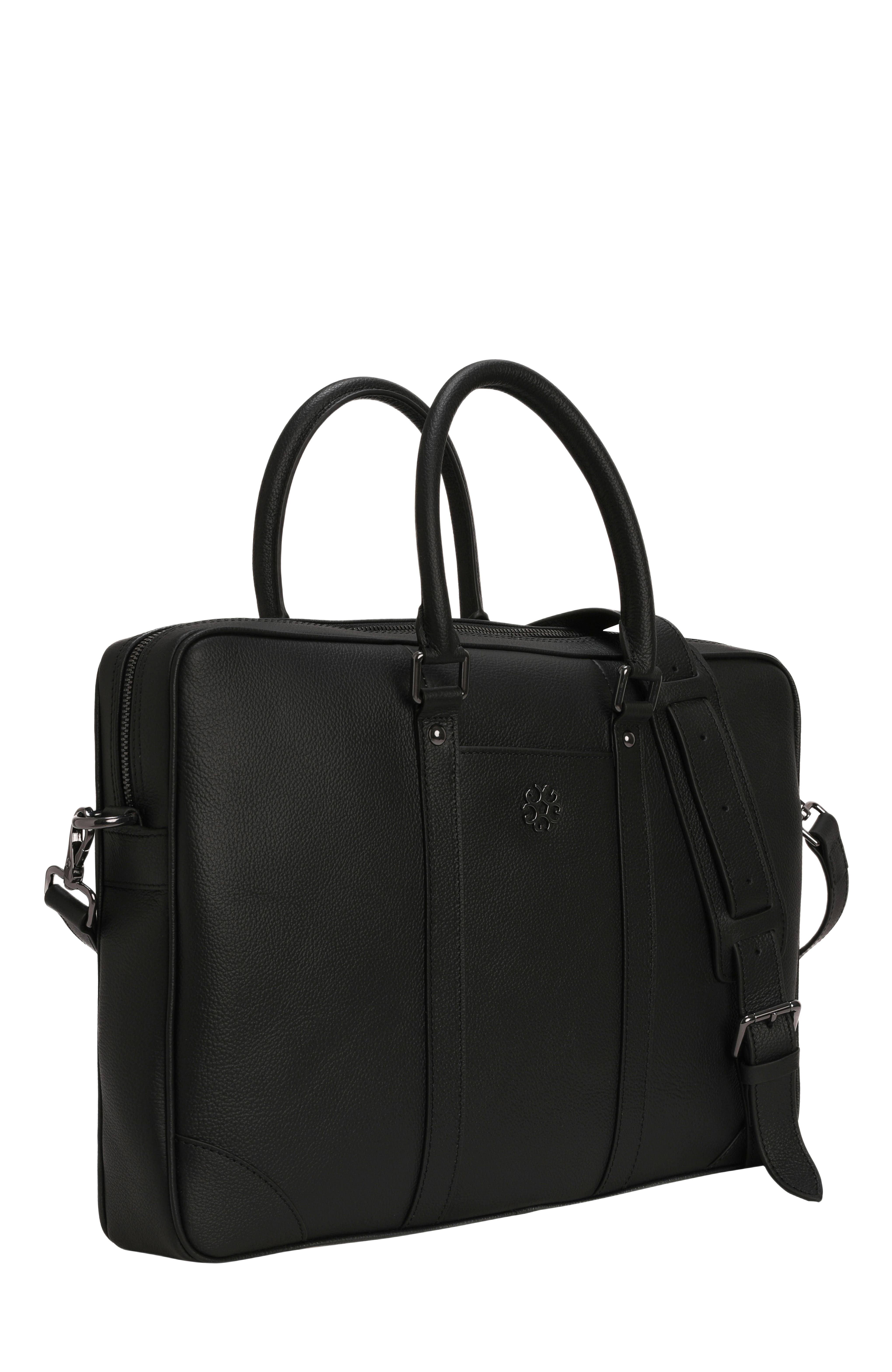 GORSKI Leather Laptop Bag, Alternate, color, Black