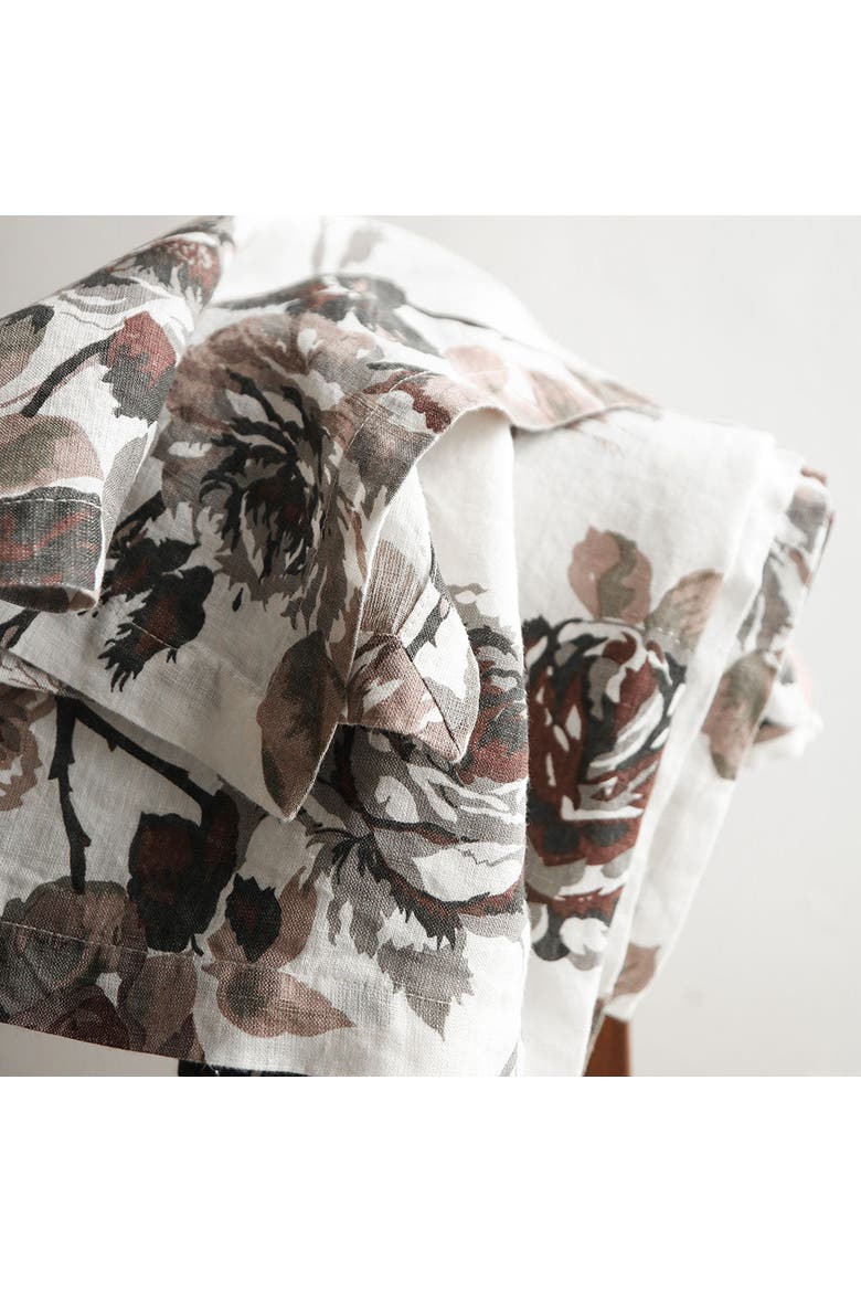 Eggplant and Grey Roses Tablecloth, Alternate, color, Grey