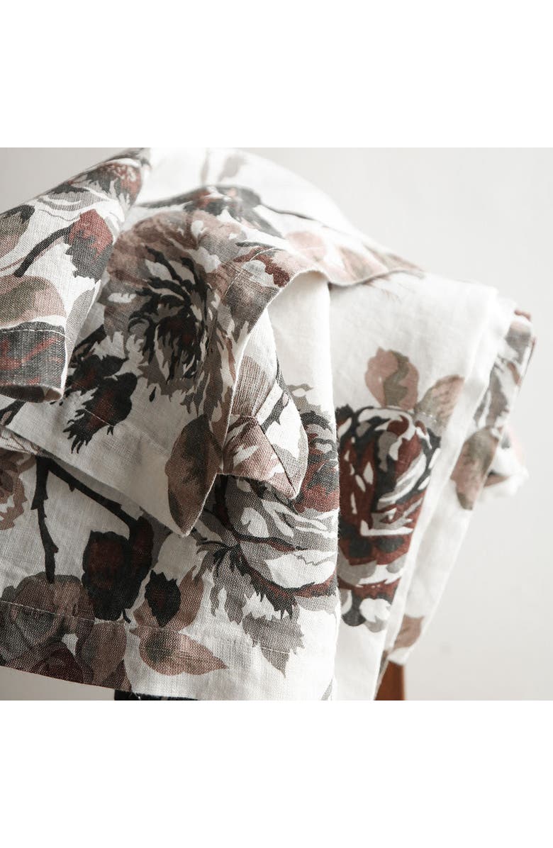 CG Hunter Eggplant and Grey Roses Tablecloth, Alternate, color, Grey