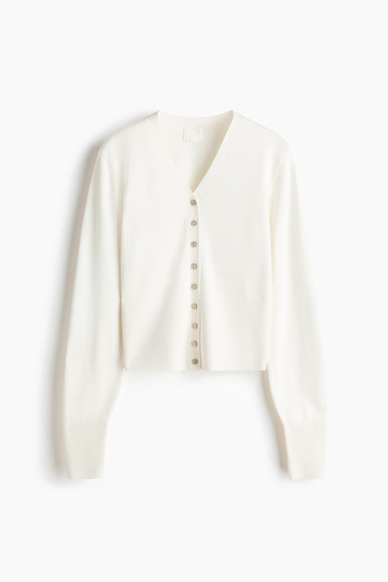 Fine-knit Cardigan, Alternate, color, White