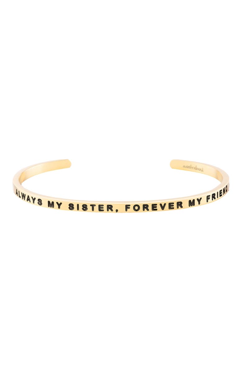 Mantra Always My Sister, Forever My Friend bracelet, Main, color, Yellow Gold