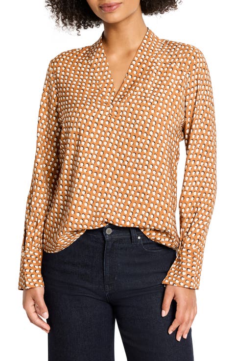 Shadow Dot Long Sleeve Top (Regular & Petite)