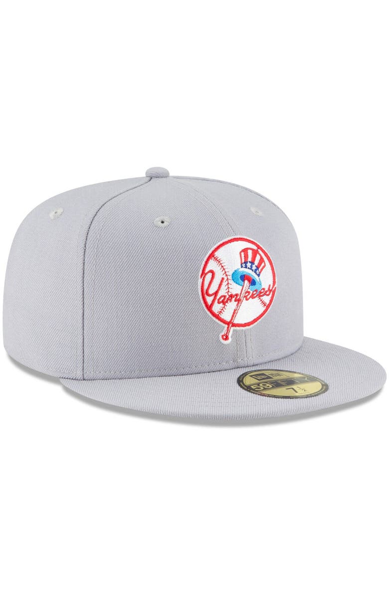New Era Men's New Era Gray New York Yankees Cooperstown Collection Wool 59FIFTY Fitted Hat, Alternate, color, Gray