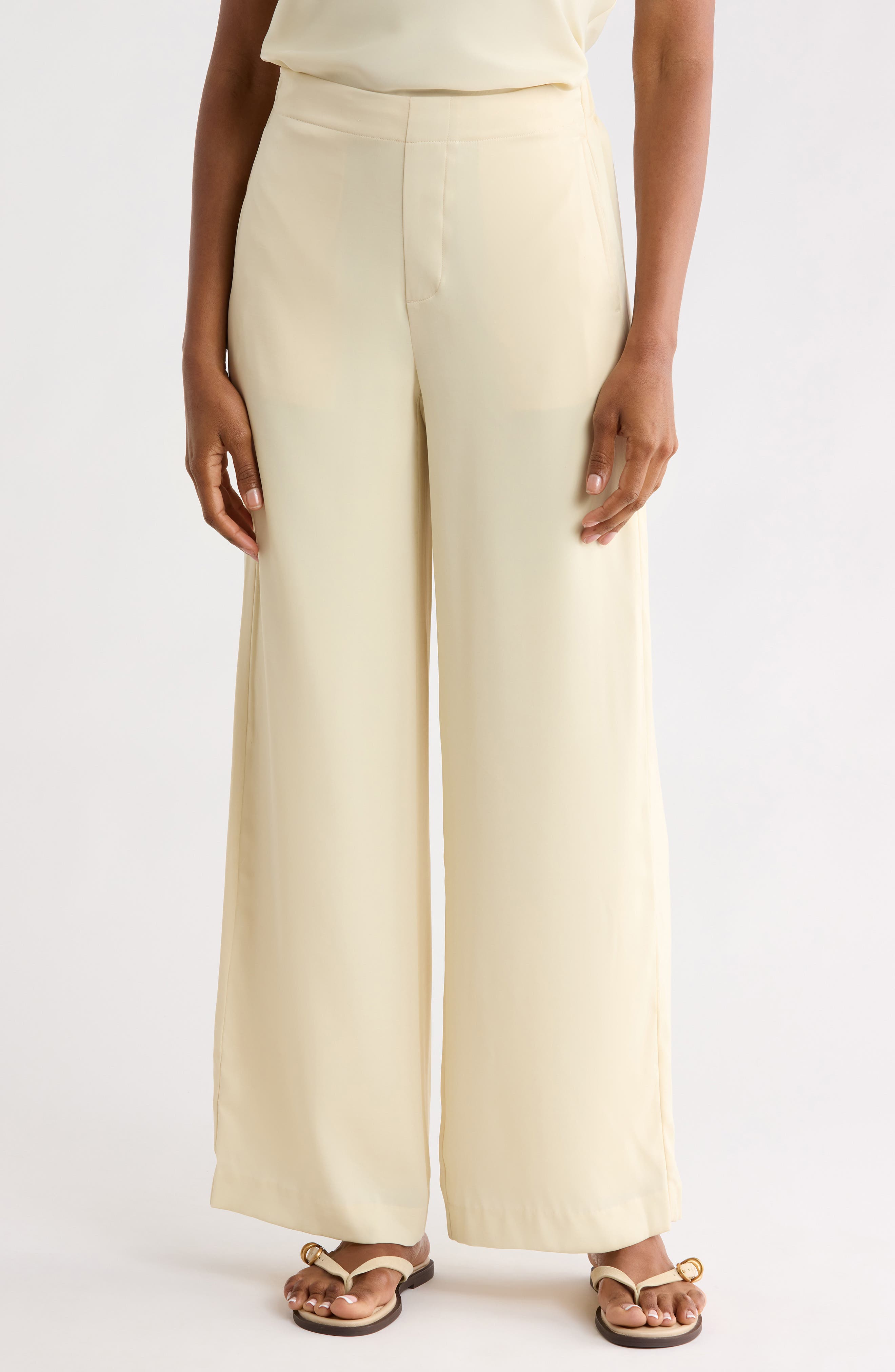 Blanca High Waist Wide Leg Satin Pants