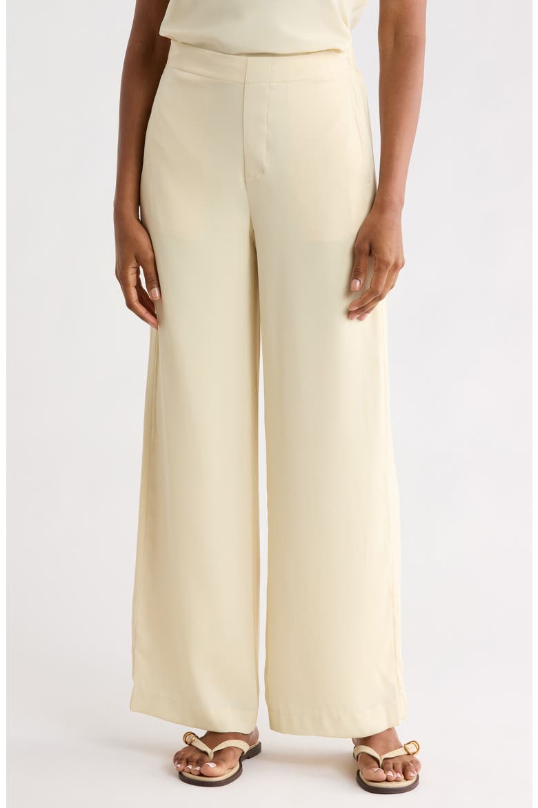 Blanca High Waist Wide Leg Satin Pants, Main, color, PLYLW