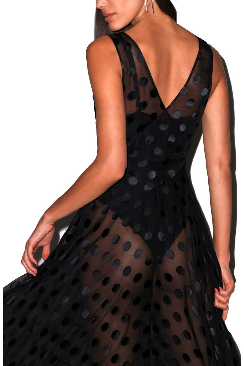 Silk Dot Gown, Alternate, color, Black