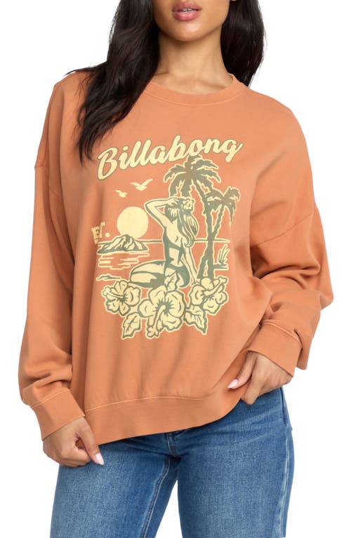 Billabong Echo Crewneck Sweatshirt In Brown