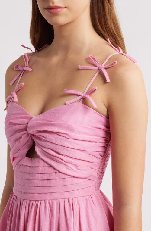 Moon River Bow Detail Cutout Midi Dress In Pink