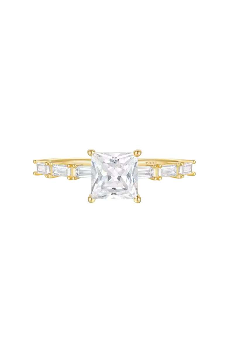 DLORIA Lumina Luxurious Ring with Princess-Cut AAAAA Cubic Zirconia, Alternate, color, 