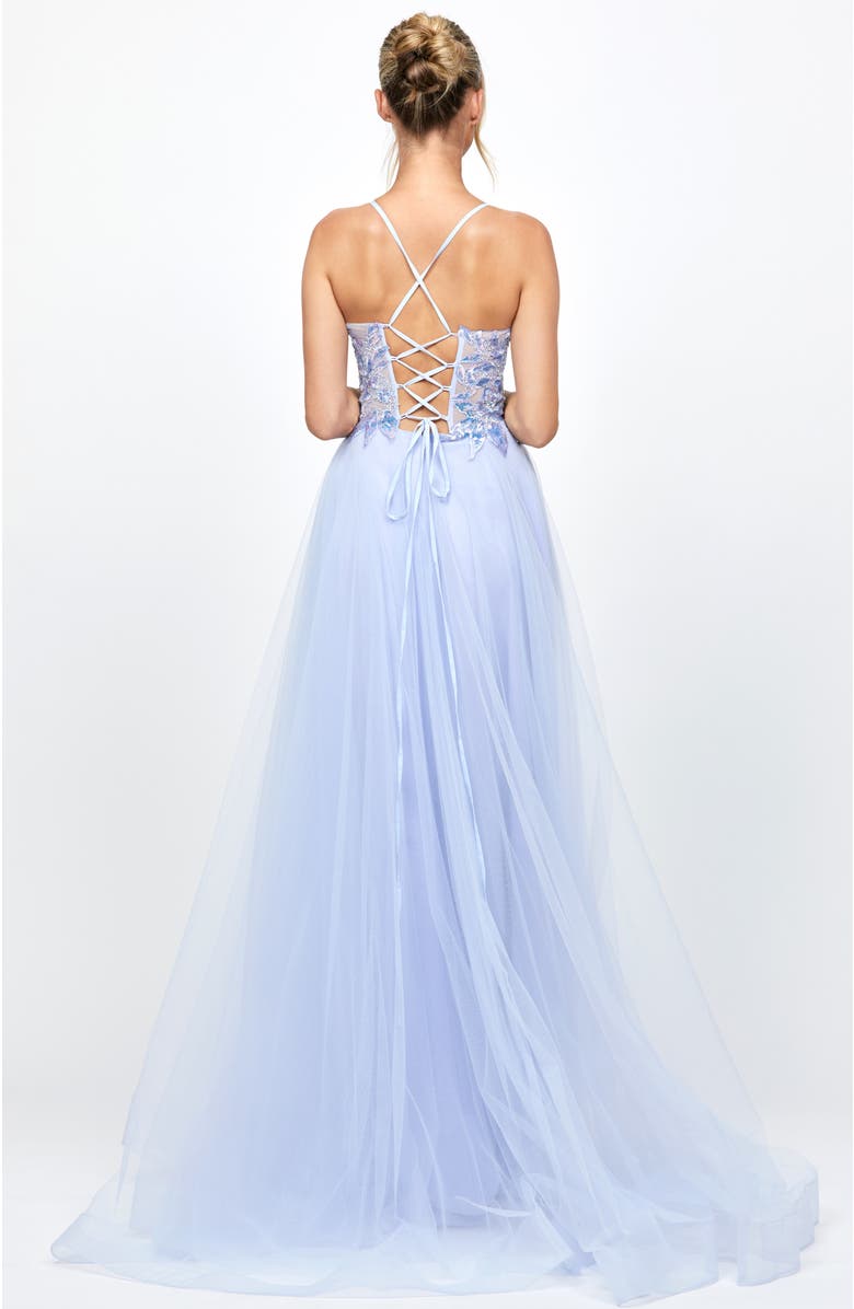 Bariano Adina Tulle Ball Gown, Alternate, color, Light Purple