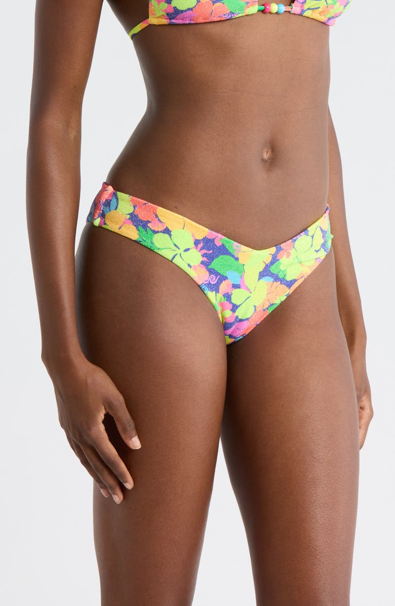 Kulani Kinis V-Cut Bikini Bottoms, Alternate, color, Neon Sunset