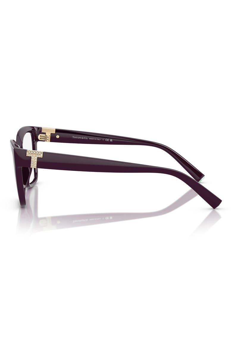 Tiffany & Co. 52mm Square Optical Glasses, Alternate, color, Burgundy