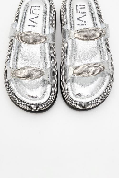 Prologue Shoes Finery Embellished Platform Slide In Silver