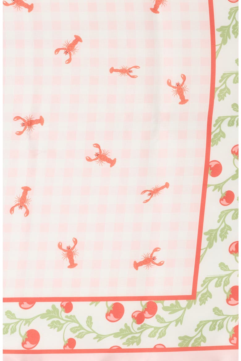 Tomato & Lobster Print Square Scarf, Alternate, color, PINK