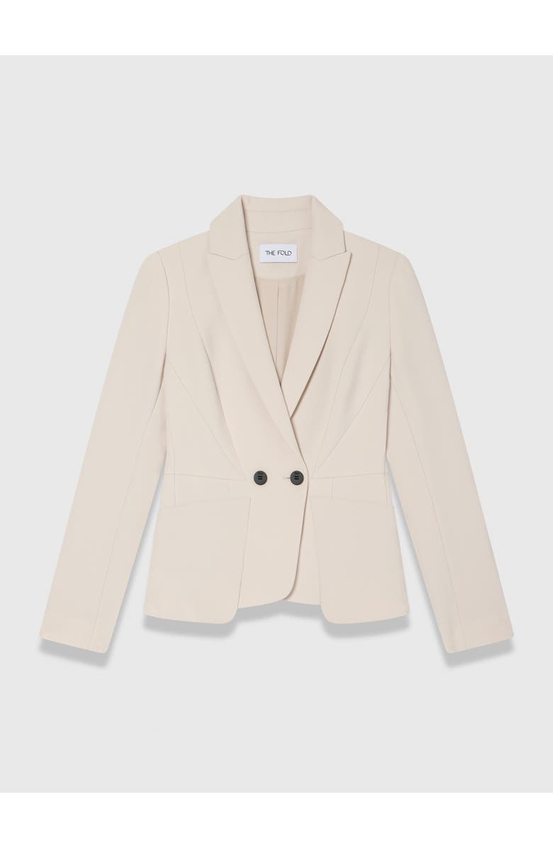 The Fold Caselle Doppio Crepe Blazer, Alternate, color, Neutral