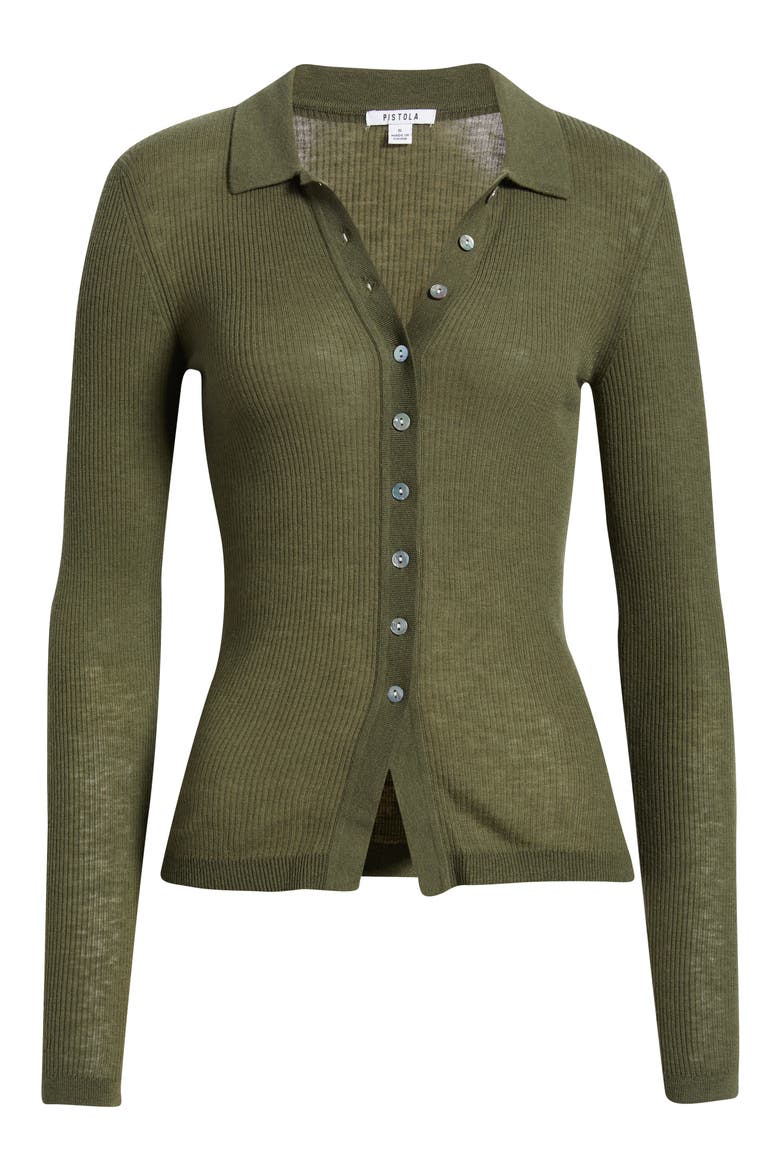 Korey Merino Wool Cardigan, Alternate, color, OLIVEWOOD