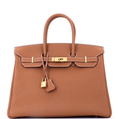 Birkin Handbag Brown Togo with Gold Hardware 35