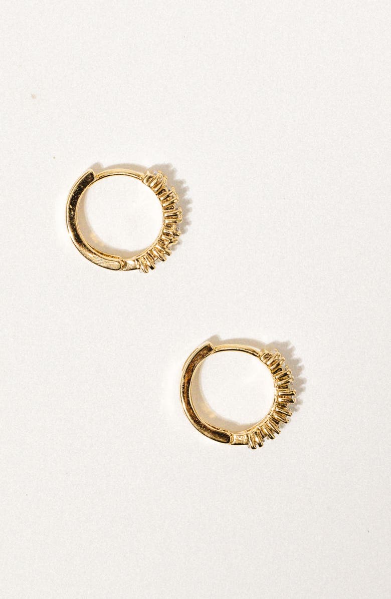 Child of Wild Venice Cubic Zirconia Huggie Hoop Earrings, Alternate, color, Gold