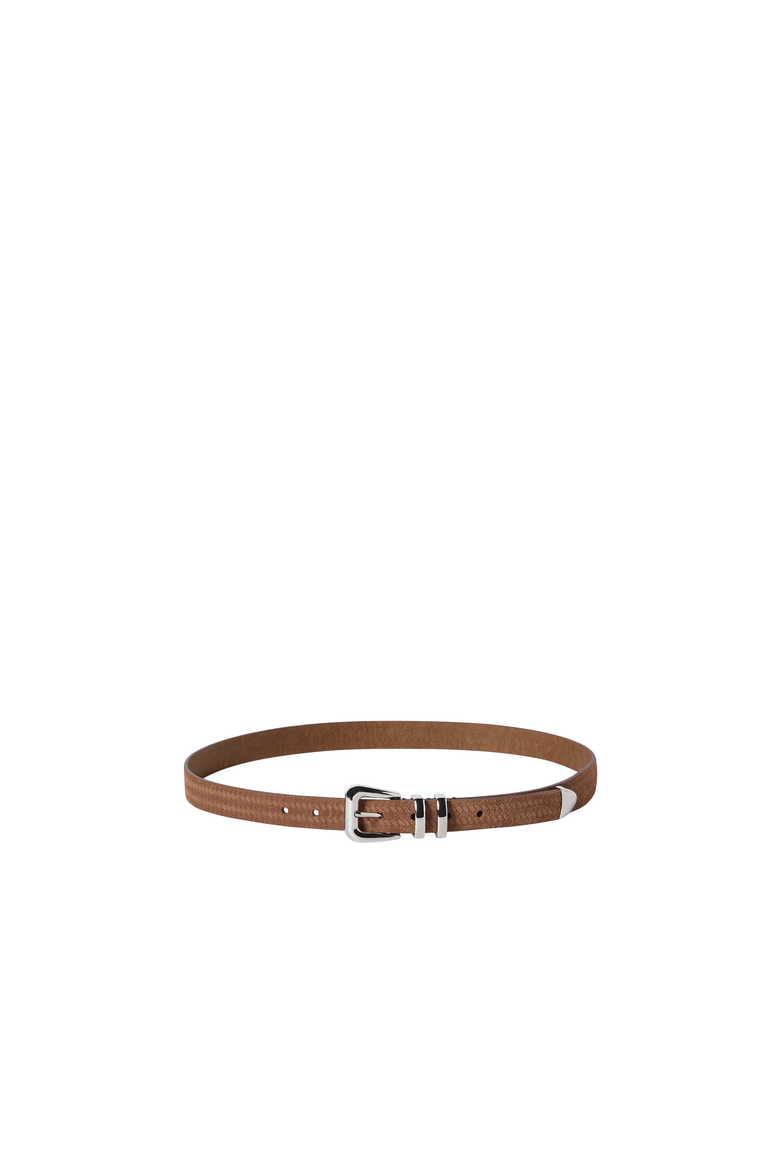 Reversed calfskin belt with chevron design, Alternate, color, Hazelnut