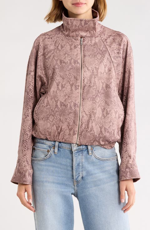 Faux Suede Bomber Jacket