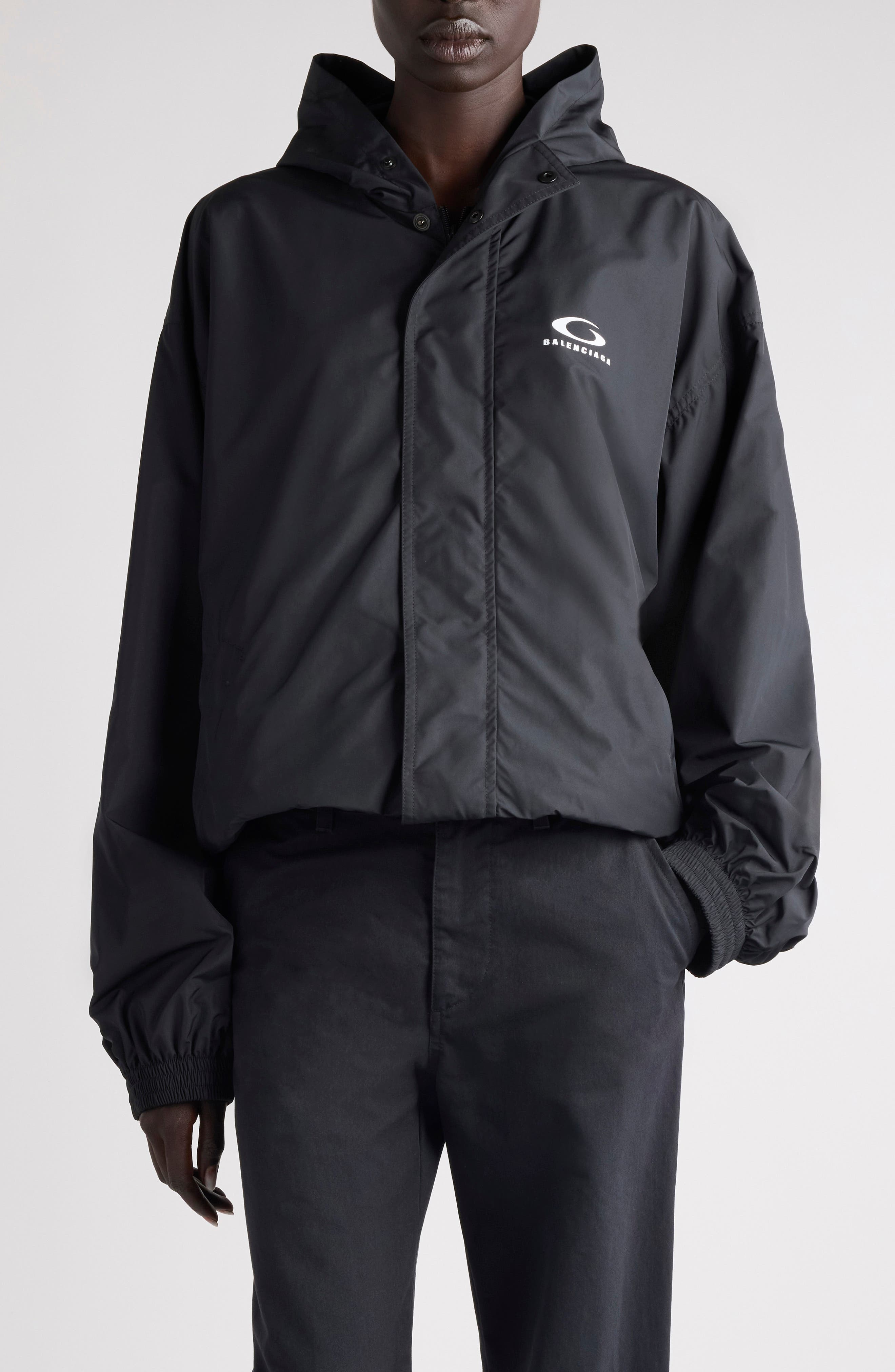Logo Hooded Windbreaker Jacket