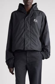 Balenciaga Logo Hooded Windbreaker Jacket