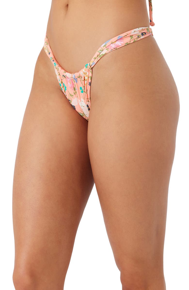 O'Neill Kelly Floral Solimar Ruched Bikini Bottoms, Alternate, color, 