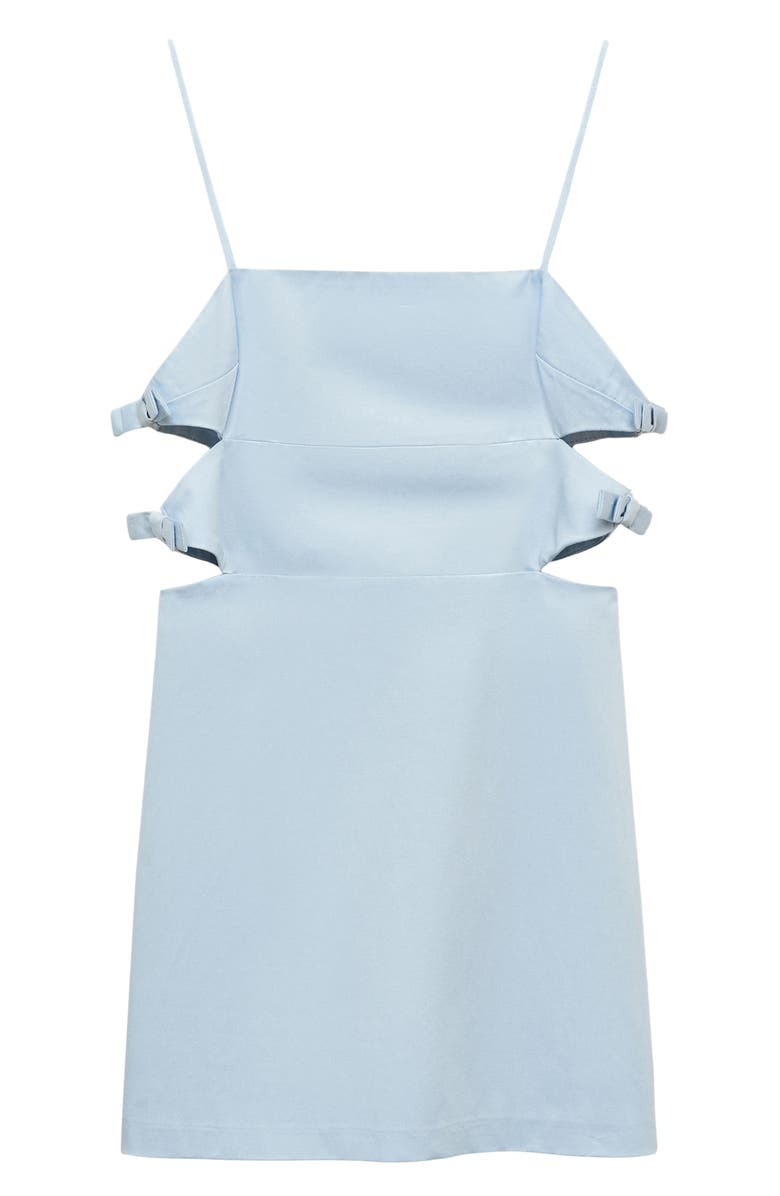 MANGO Bow Cutout Minidress, Alternate, color, Sky Blue