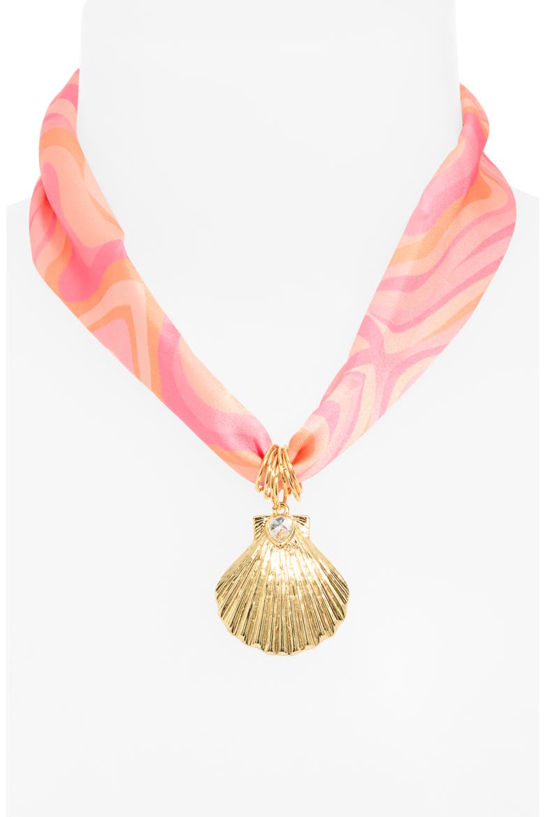 Catalina Scarf Shell Pendant Necklace, Alternate, color, PINK