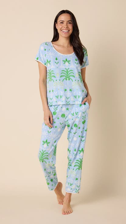 Pima Knit Short Sleeved Simple Set Conversational