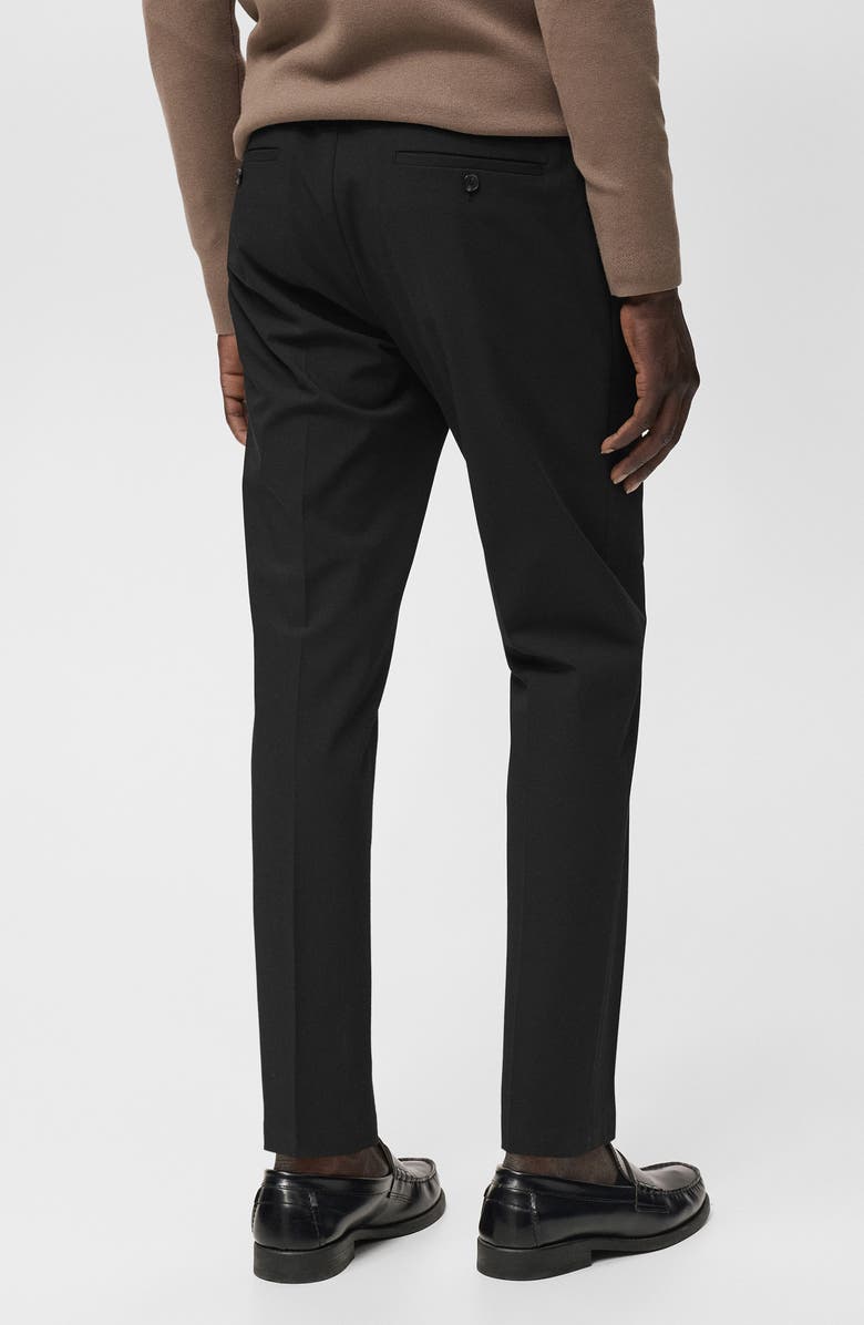 MANGO Bologna Slim Fit Stretch Pants, Main, color, Black