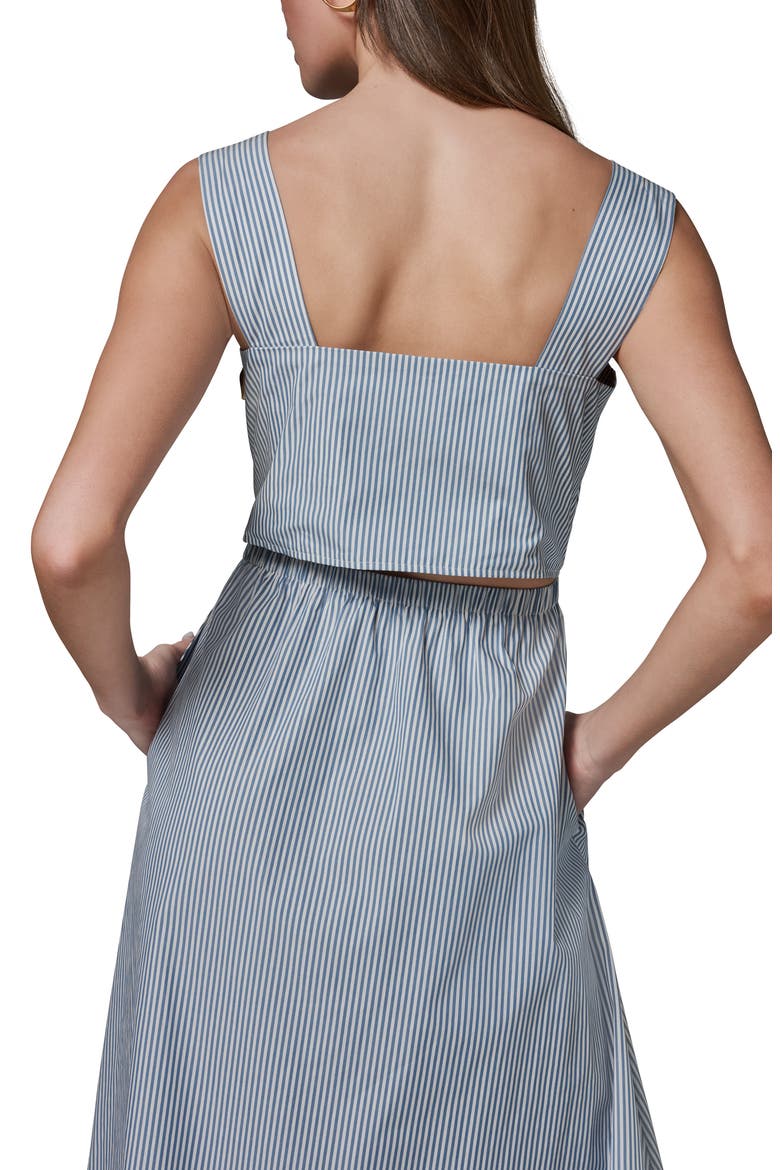 Stripe Midi Dress, Alternate, color, WASHED INDIGO