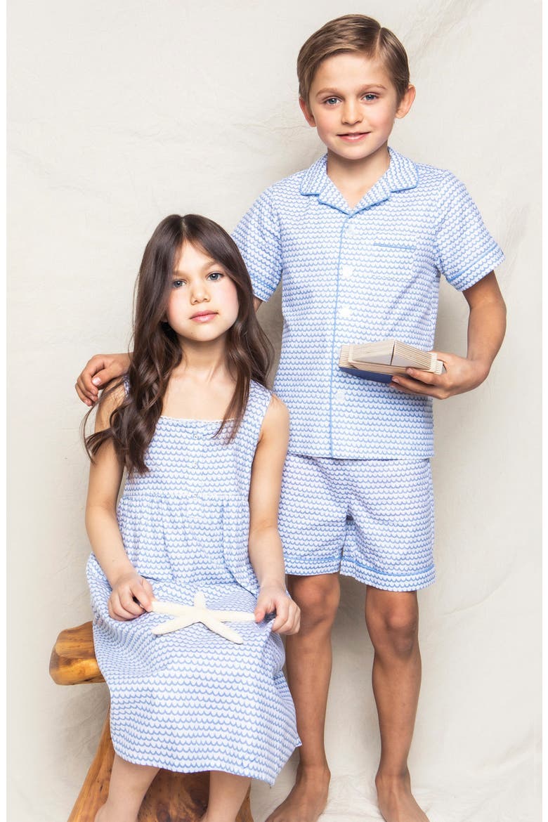 Kids' La Mer Short Pajamas, Alternate, color, BLUE