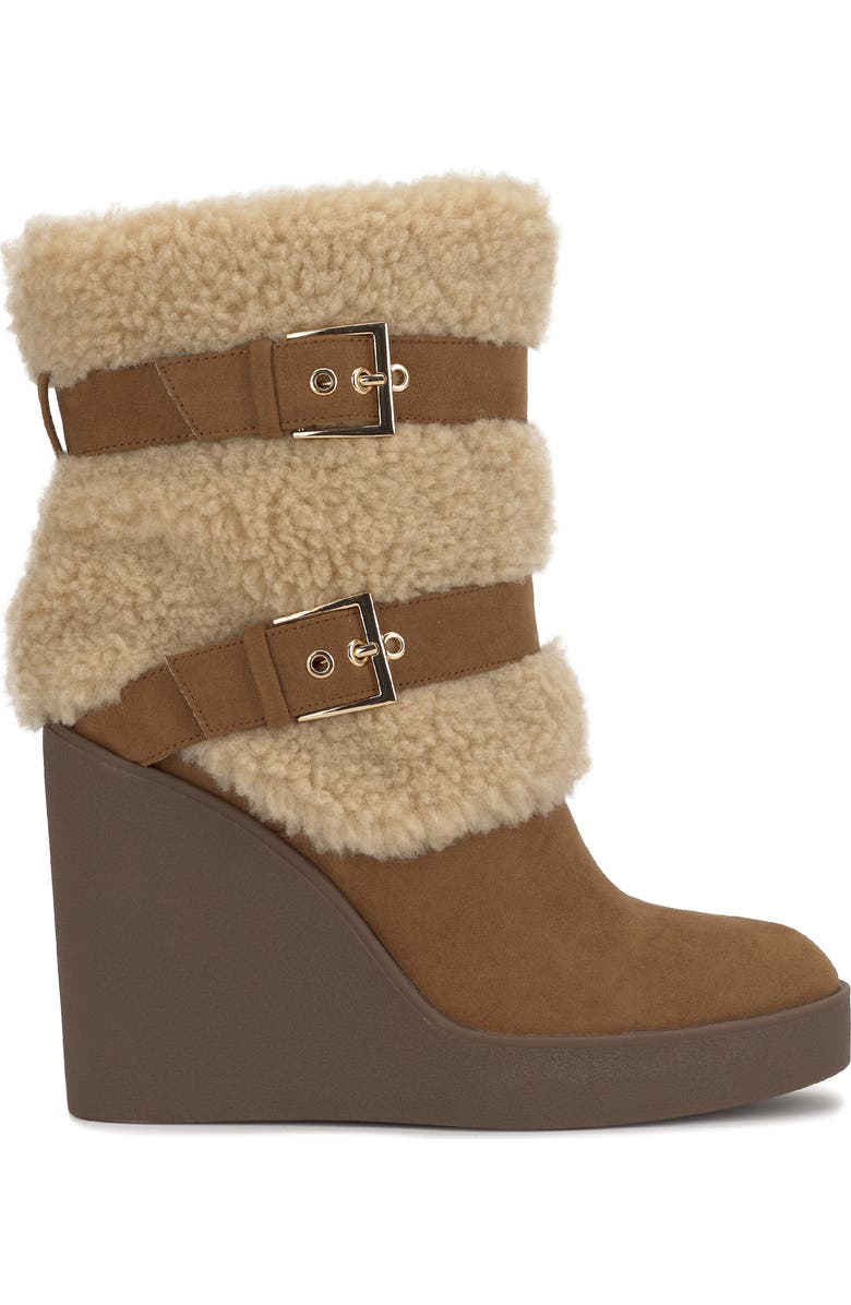 Jessica Simpson Meztyn Faux Shearling Wedge Boot, Alternate, color, Brown 01