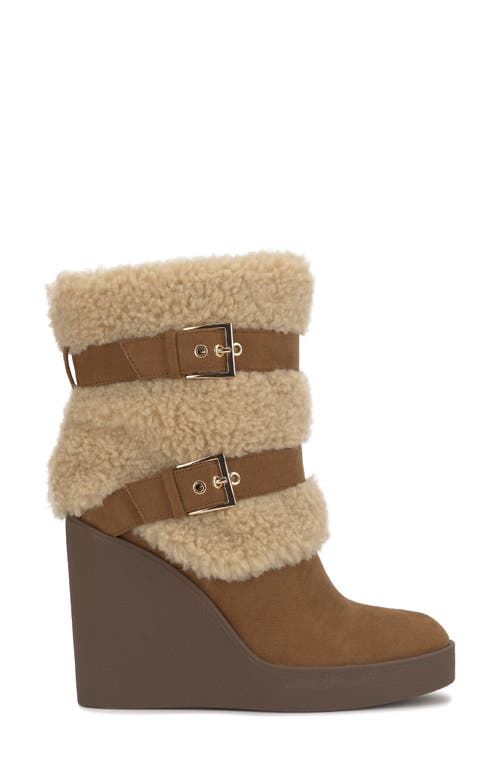 Jessica Simpson Meztyn Faux Shearling Wedge Boot In Multi